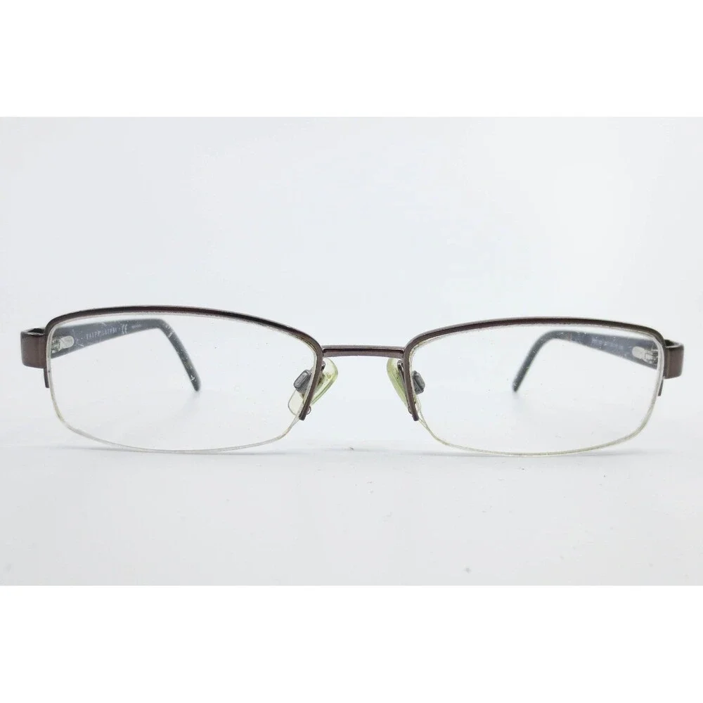 Polo Ralph Lauren 1020 9011 Brown Tortoise Semi Rimless Rectangular Eyeglasses